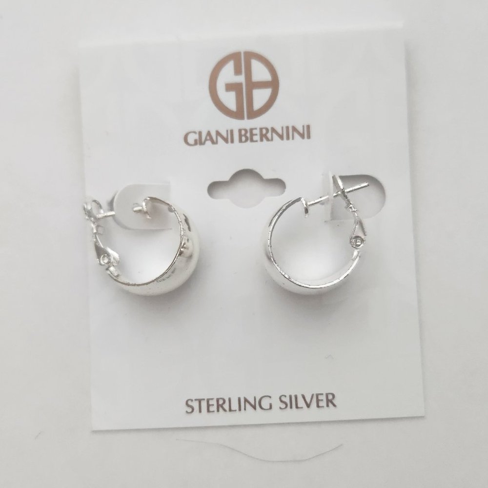 Giani Bernini Domed Small Hoop Earrings in Sterling Silver, 20mm